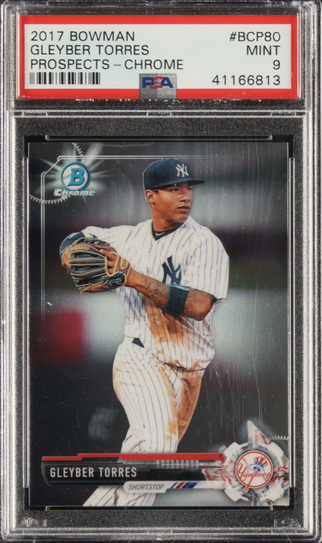 2017 Bowman Prospects - Chrome #BCP80 Gleyber Torres ROOKIE PSA MINT 9