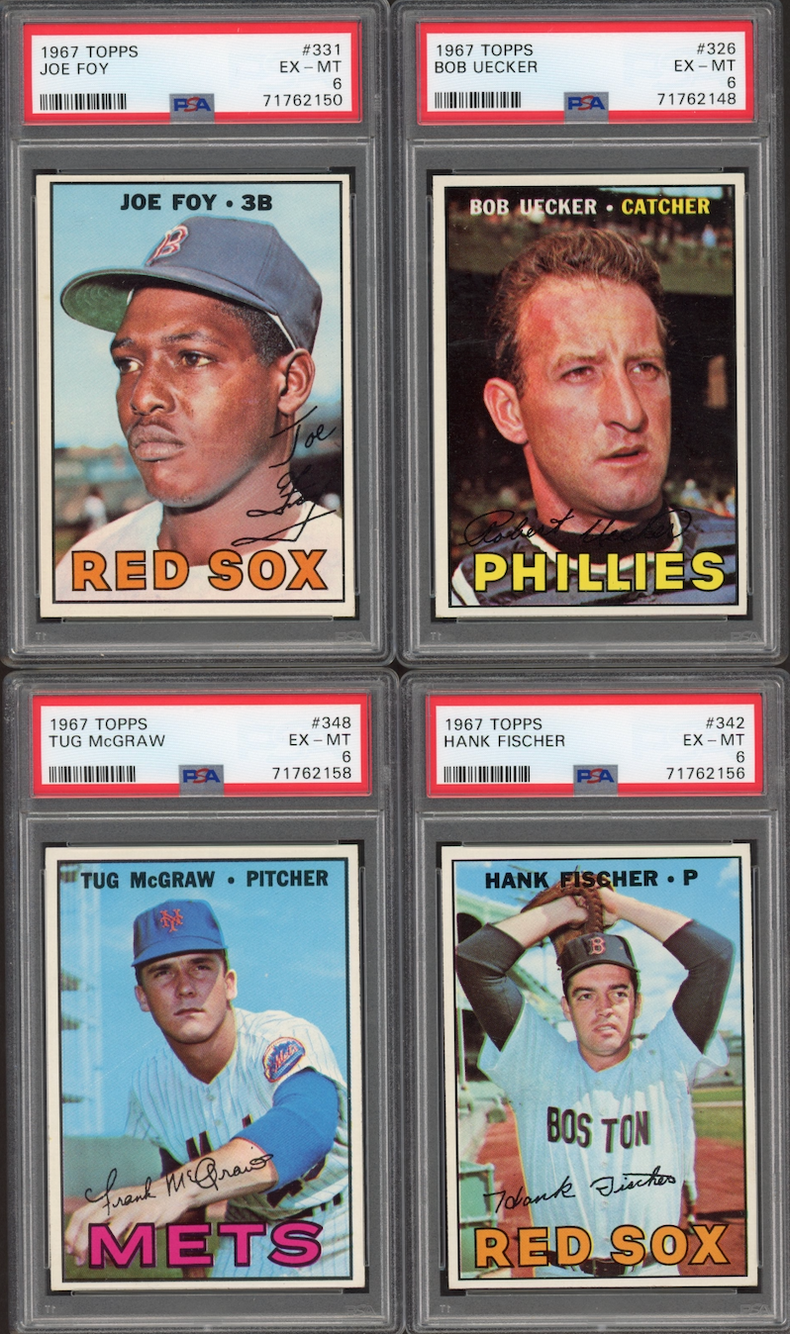 Lot of 8 1967 Topps Cards All Graded PSA EX-MT 6