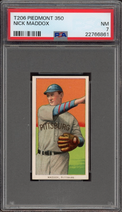 1909-11 T206 Piedmont 350 Nick Maddox PSA NM 7