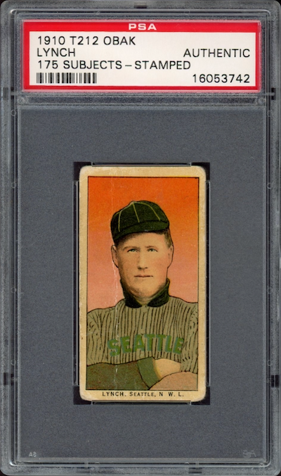 1910 T212 Obak 175 Subjects - Stamped Lynch PSA Authentic