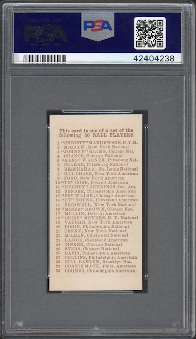 1910 E98 Set Of 30 Ty Cobb Red PSA MINT 9