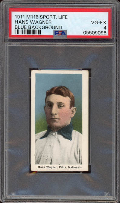 1911 M116 Sporting Life Honus Wagner Blue Background PSA VG-EX 4