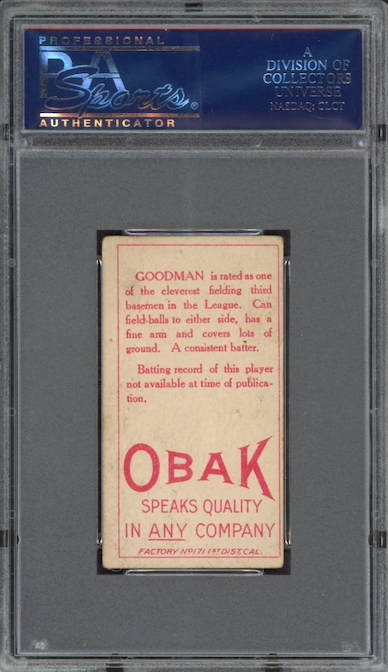 1911 T12 Obak Goodman PSA GOOD 2