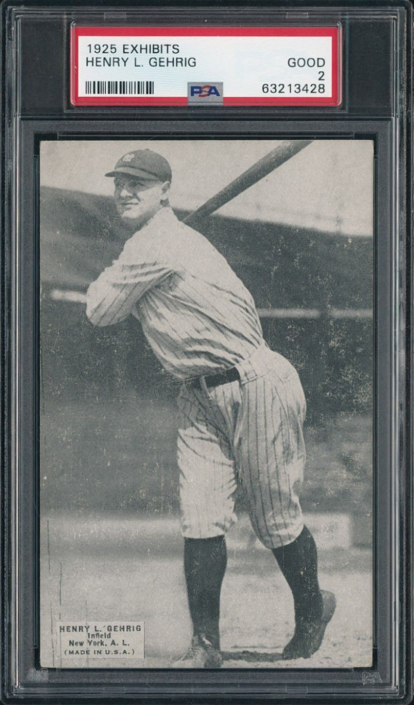 1925 Exhibits Lou Gehrig ROOKIE PSA 2