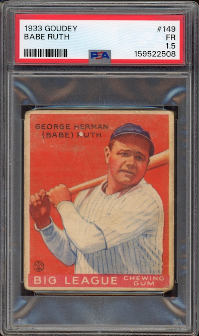 1933 Goudey #149 Babe Ruth PSA FR 1.5