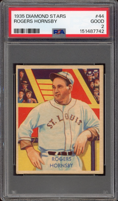 1935 Diamond Stars #44 Rogers Hornsby PSA GOOD 2