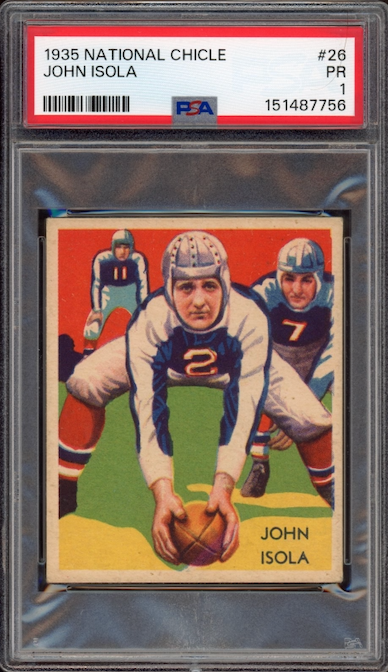 1935 National Chicle #26 John Isola PSA PR 1