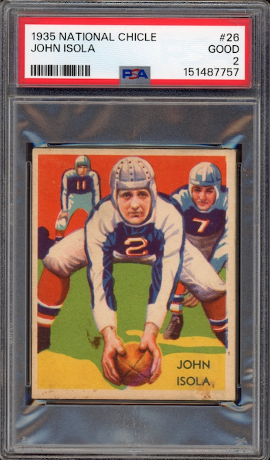 1935 National Chicle #26 John Isola PSA GOOD 2