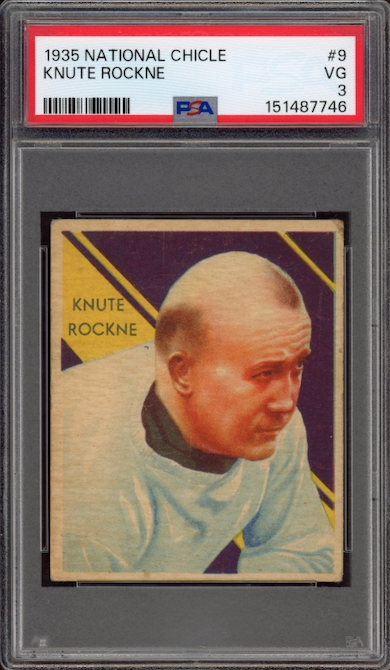 1935 National Chicle #9 Knute Rockne PSA VG 3