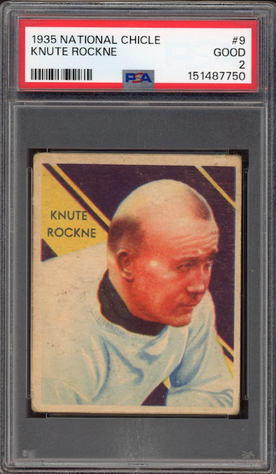 1935 National Chicle #9 Knute Rockne PSA GOOD 2