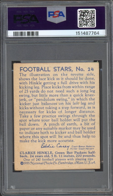 1935 National Chicle #24 Clarke Hinkle PSA GOOD 2