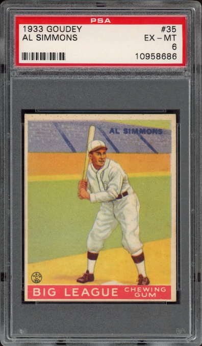 1933 Goudey #35 Al Simmons PSA EX-MT 6