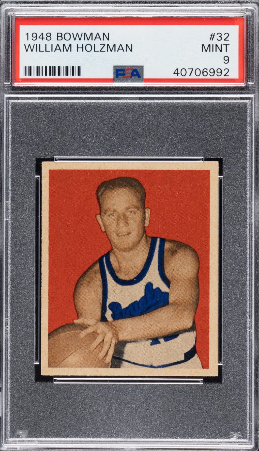 1948 Bowman #32 William Holzman PSA 9