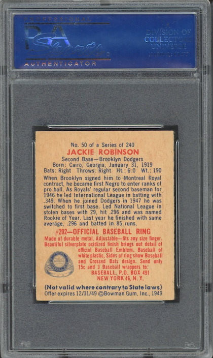 1949 Bowman #50 Jackie Robinson PSA EX 5