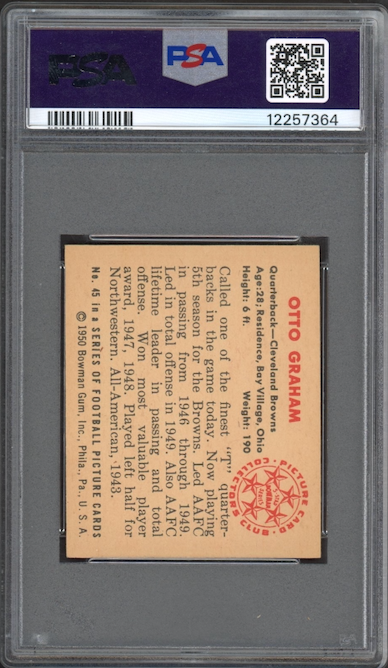 1950 Bowman #45 Otto Graham ROOKIE PSA NM-MT 8