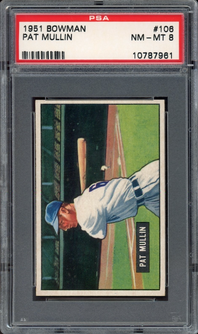 1951 Bowman #106 Pat Mullin PSA NM-MT 8