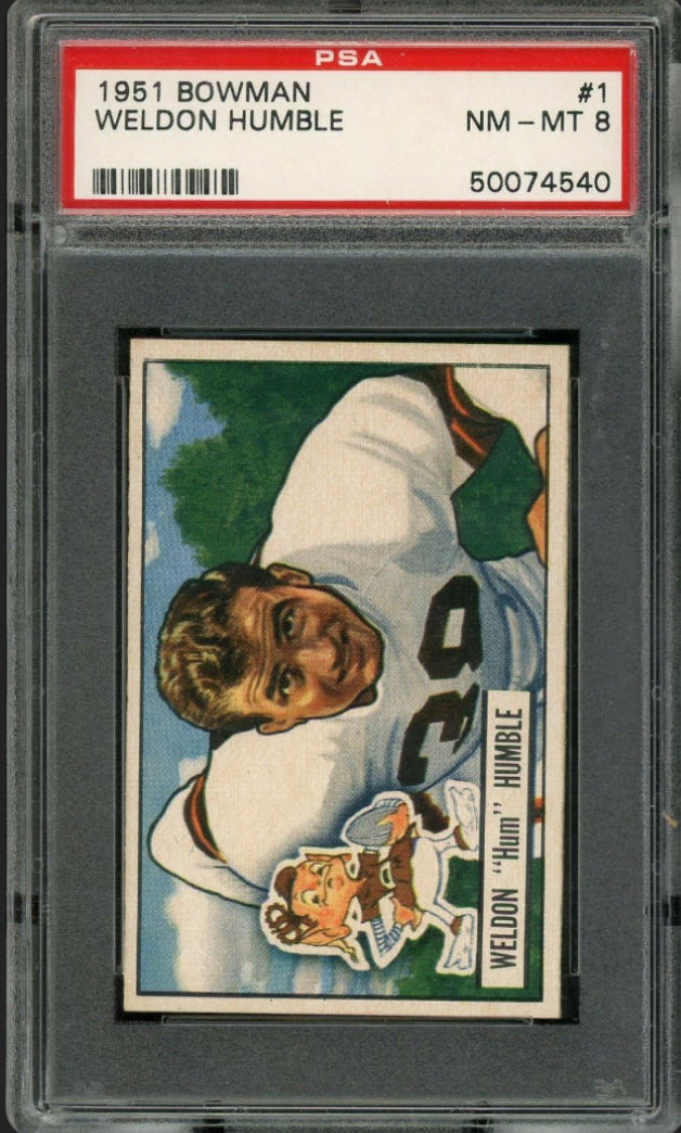 1951 Bowman #1 Weldon Humble PSA 8