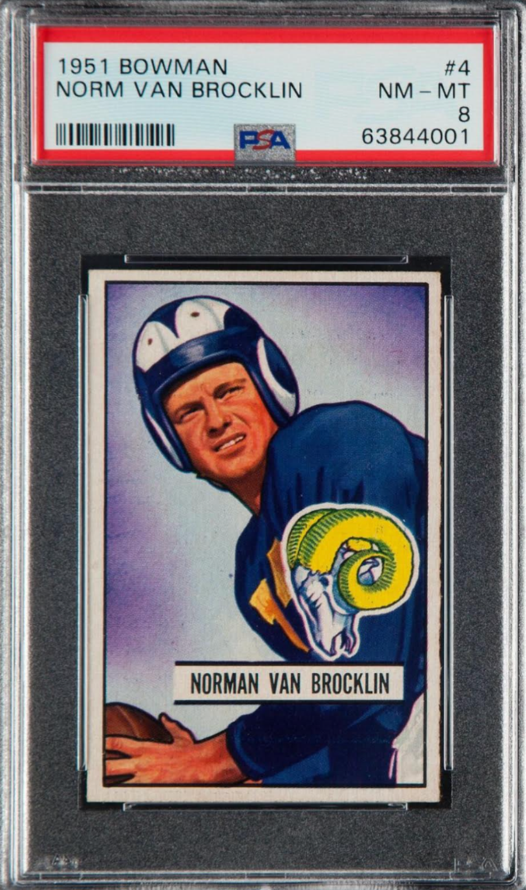 1951 Bowman #4 Norm Van Brocklin ROOKIE PSA NM-MT 8
