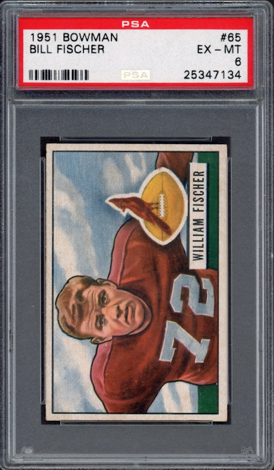 1951 Bowman #65 Bill Fischer PSA EX-MT 6