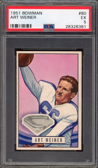 1951 Bowman #80 Art Weiner PSA EX 5
