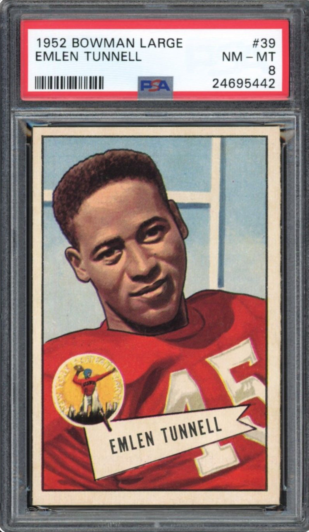1952 Bowman Large #39 Emlen Tunnell PSA NM-MT 8