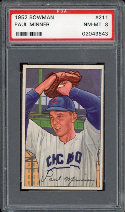 1952 Bowman #211 Paul Minner PSA NM-MT 8