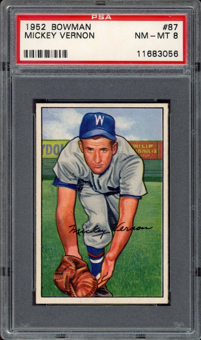 1952 Bowman #87 Mickey Vernon PSA NM-MT 8