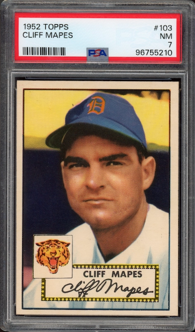 1952 Topps #103 Cliff Mapes PSA NM 7