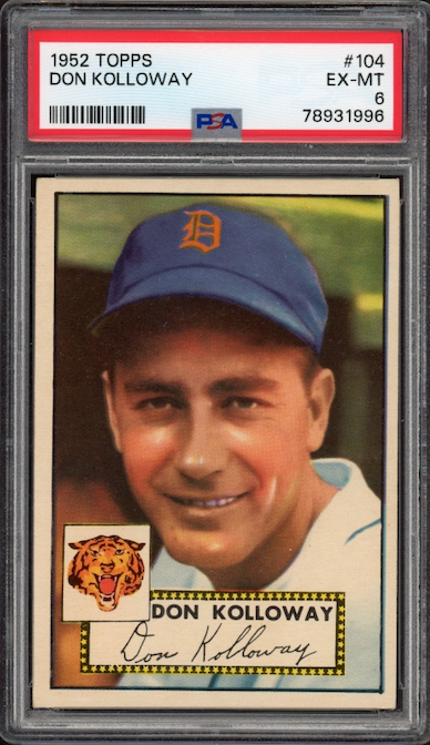 1952 Topps #104 Don Kolloway PSA EX-MT 6