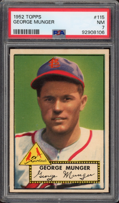 1952 Topps #115 George Munger PSA NM 7