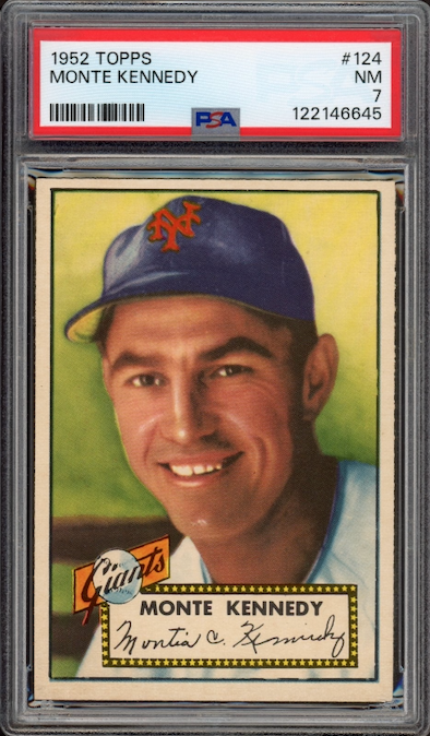 1952 Topps #124 Monte Kennedy PSA NM 7
