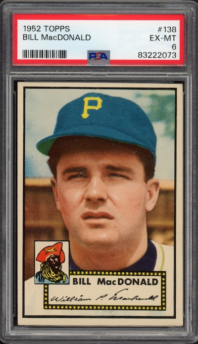 1952 Topps #138 Bill MacDonald PSA EX-MT 6