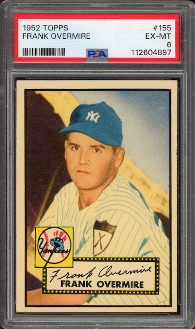 1952 Topps #155 Frank Overmire PSA EX-MT 6