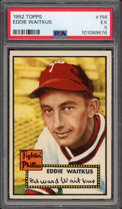 1952 Topps #158 Eddie Waitkus PSA EX 5