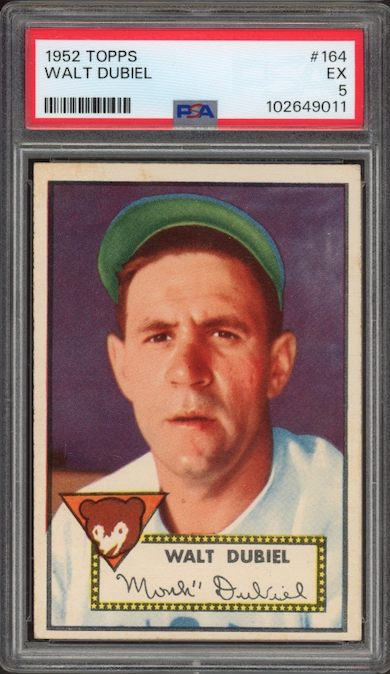 1952 Topps #164 Walt Dubiel PSA EX 5