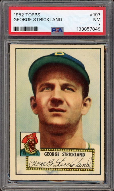 1952 Topps #197 George Strickland PSA NM 7