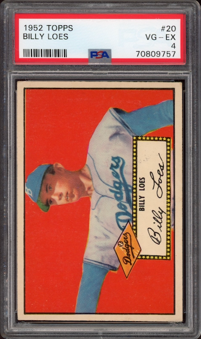 1952 Topps #20 Billy Loes PSA VG-EX 4