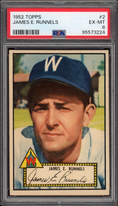 1952 Topps #2 James E. Runnes PSA EX-MT 6