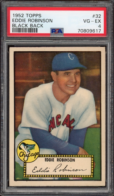 1952 Topps #32 Eddie Robinson Black Back PSA VG-EX 4