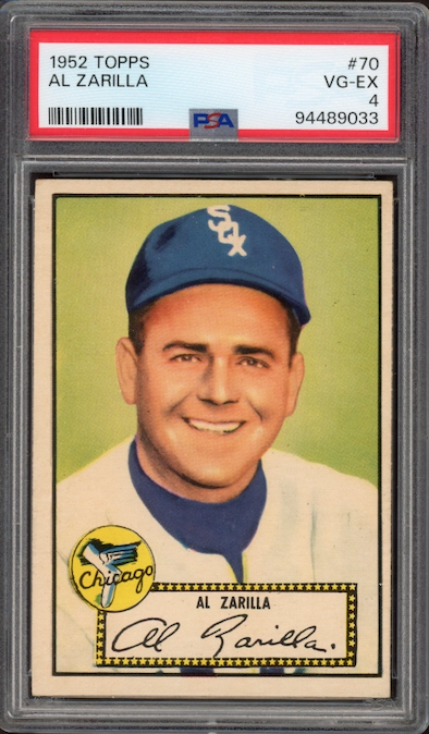 1952 Topps #70 Al Zarilla PSA VG-EX 4