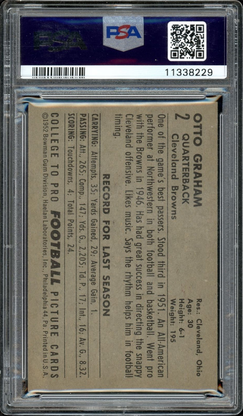 1952 Bowman Large #2 Otto Graham PSA NM-MT 8