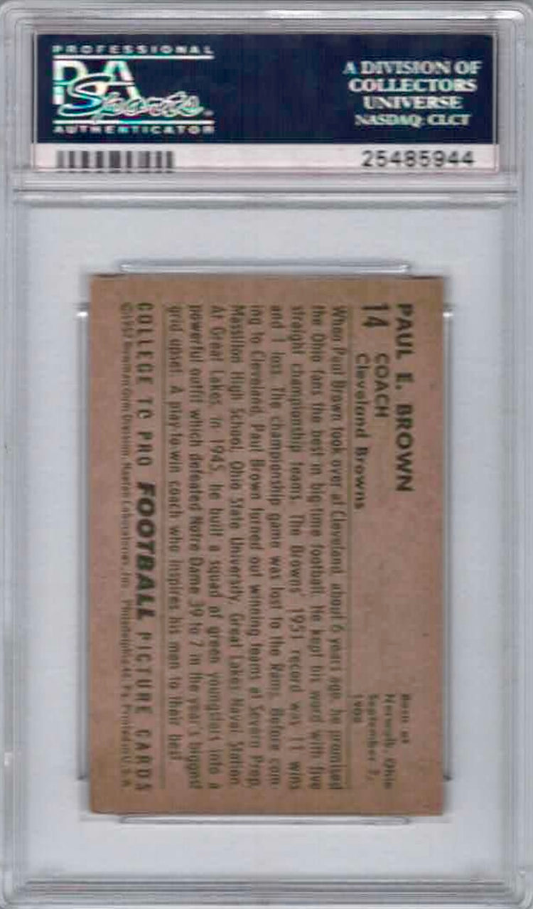 1952 Bowman Small #14 Paul Brown PSA 6