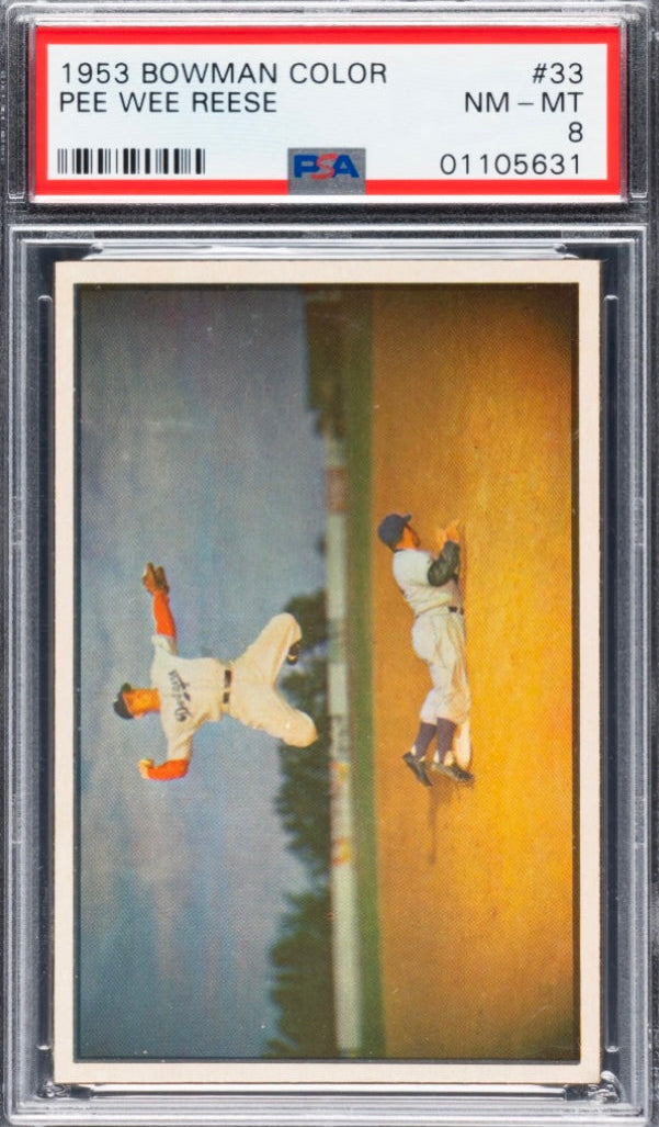 1953 Bowman Color #33 Pee Wee Reese PSA 8