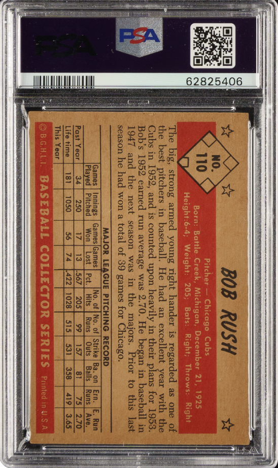 1953 Bowman Color #110 Bob Rush PSA 6