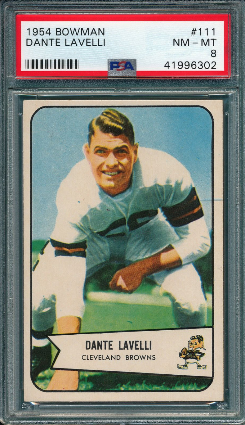1954 Bowman #111 Dante Lavelli PSA 8