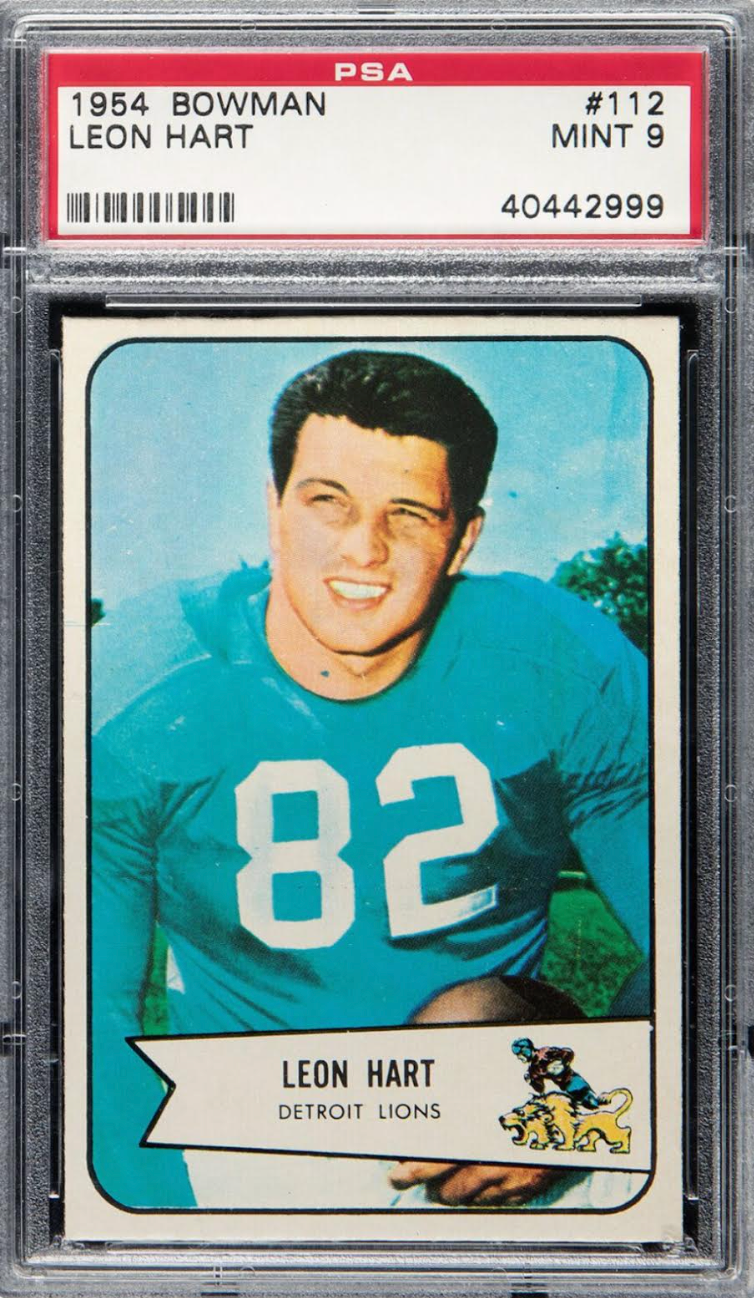 1954 Bowman #112 Leon Hart PSA MINT 9