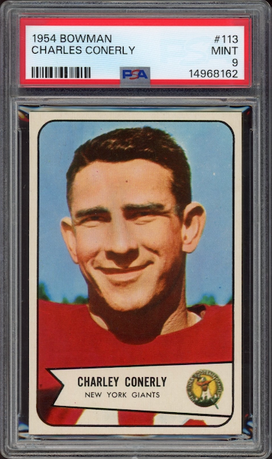 1954 Bowman #113 Charles Conerly PSA MINT 9