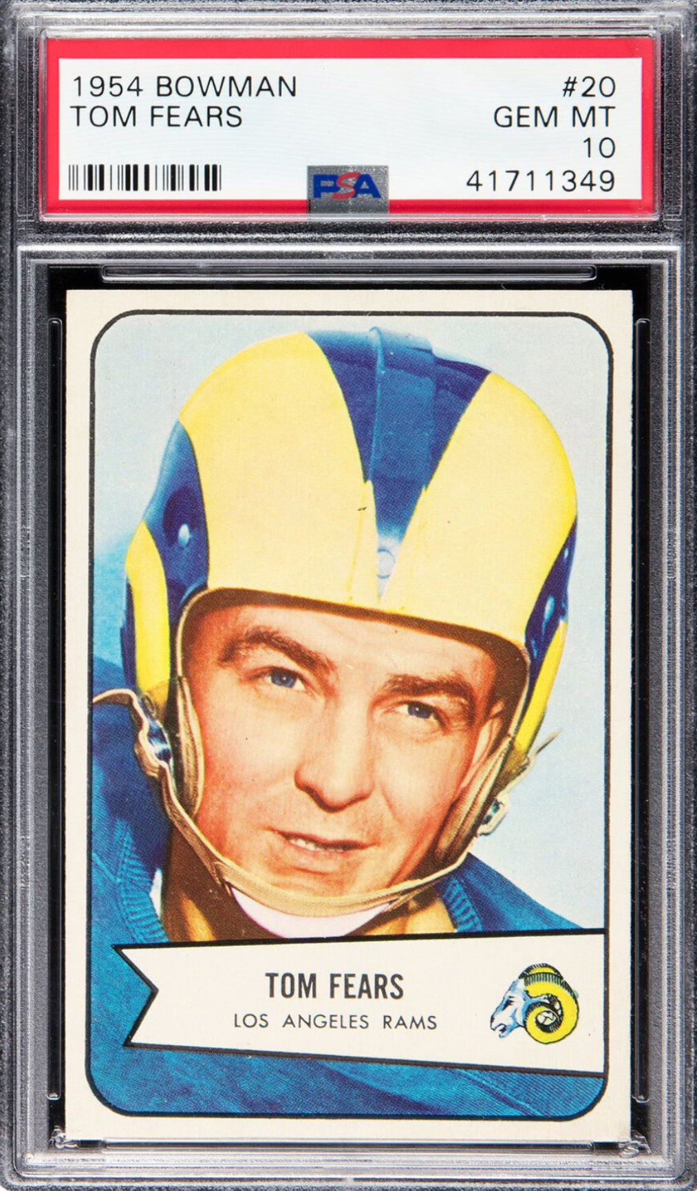1954 Bowman #20 Tom Fears PSA GEM MINT 10