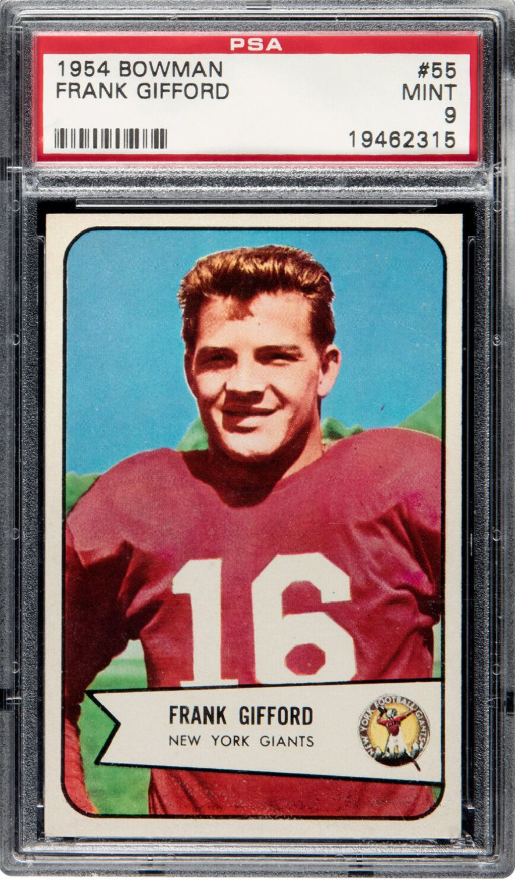 1954 Bowman #55 Frank Gifford PSA MINT 9