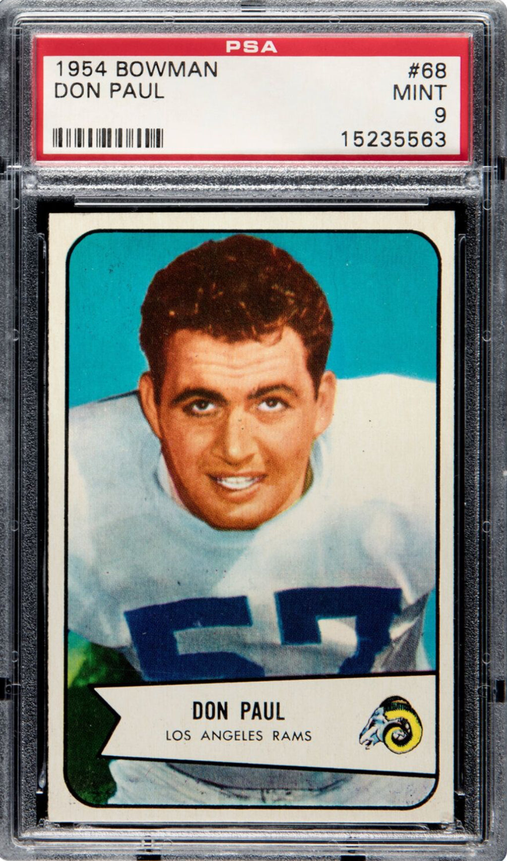 1954 Bowman #68 Don Paul PSA MINT 9